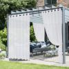 imageNICETOWN Outdoor Sheer Curtains 84 inches Long 2 Panels Waterproof Sheer Texture Curtain Panels for Gazebo Porch Pergola Voile Drapes with Rustproof Grommets for Living Room W54 x L84 inch WhiteWhite