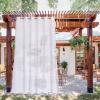 imageNICETOWN Outdoor Sheer Curtains 84 inches Long 2 Panels Waterproof Sheer Texture Curtain Panels for Gazebo Porch Pergola Voile Drapes with Rustproof Grommets for Living Room W54 x L84 inch WhiteWhite