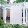 imageNICETOWN Outdoor Sheer Curtains 84 inches Long 2 Panels Waterproof Sheer Texture Curtain Panels for Gazebo Porch Pergola Voile Drapes with Rustproof Grommets for Living Room W54 x L84 inch WhiteWhite