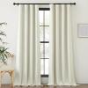 imageNICETOWN Room Darkening Curtains 84 inch Length 2 Panels Set Dual Rod Pockets ampamp Hook Belt Light Blocking Thermal Curtains Sound Reducing Window Treatments for Living Room Natural W52 x L84
