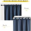 imageNICETOWN Room Darkening Patio Curtains for Sliding Door Hook BeltRod PocketBack Tab Thermal Window Treatment Room Divider Curtains for BedroomLiving Room Angora W100 x L84 1 PanelNavy Blue
