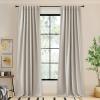 imageNICETOWN Room Darkening Patio Curtains for Sliding Door Hook BeltRod PocketBack Tab Thermal Window Treatment Room Divider Curtains for BedroomLiving Room Angora W100 x L84 1 PanelAngora
