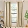 imageNICETOWN Room Darkening Patio Curtains for Sliding Door Hook BeltRod PocketBack Tab Thermal Window Treatment Room Divider Curtains for BedroomLiving Room Angora W100 x L84 1 PanelOatmeal
