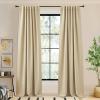 imageNICETOWN Room Darkening Patio Curtains for Sliding Door Hook BeltRod PocketBack Tab Thermal Window Treatment Room Divider Curtains for BedroomLiving Room Angora W100 x L84 1 PanelOatmeal