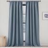 imageNICETOWN Room Darkening Patio Curtains for Sliding Door Hook BeltRod PocketBack Tab Thermal Window Treatment Room Divider Curtains for BedroomLiving Room Angora W100 x L84 1 PanelMist Blue