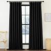 imageNICETOWN Room Darkening Patio Curtains for Sliding Door Hook BeltRod PocketBack Tab Thermal Window Treatment Room Divider Curtains for BedroomLiving Room Angora W100 x L84 1 PanelBlack