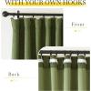 imageNICETOWN Room Darkening Patio Curtains for Sliding Door Hook BeltRod PocketBack Tab Thermal Window Treatment Room Divider Curtains for BedroomLiving Room Angora W100 x L84 1 PanelForest Green