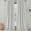 imageNICETOWN Room Darkening Patio Curtains for Sliding Door Hook BeltRod PocketBack Tab Thermal Window Treatment Room Divider Curtains for BedroomLiving Room Angora W100 x L84 1 PanelGreyish White
