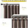 imageNICETOWN Room Darkening Patio Curtains for Sliding Door Hook BeltRod PocketBack Tab Thermal Window Treatment Room Divider Curtains for BedroomLiving Room Angora W100 x L84 1 PanelBrown