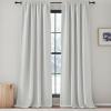 imageNICETOWN Room Darkening Patio Curtains for Sliding Door Hook BeltRod PocketBack Tab Thermal Window Treatment Room Divider Curtains for BedroomLiving Room Angora W100 x L84 1 PanelGreyish White