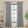 imageNICETOWN Room Darkening Patio Curtains for Sliding Door Hook BeltRod PocketBack Tab Thermal Window Treatment Room Divider Curtains for BedroomLiving Room Angora W100 x L84 1 PanelLight Grey