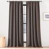 imageNICETOWN Room Darkening Patio Curtains for Sliding Door Hook BeltRod PocketBack Tab Thermal Window Treatment Room Divider Curtains for BedroomLiving Room Angora W100 x L84 1 PanelBrown