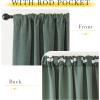 imageNICETOWN Room Darkening Patio Curtains for Sliding Door Hook BeltRod PocketBack Tab Thermal Window Treatment Room Divider Curtains for BedroomLiving Room Angora W100 x L84 1 PanelGreyish Green