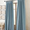 imageNICETOWN Room Darkening Patio Curtains for Sliding Door Hook BeltRod PocketBack Tab Thermal Window Treatment Room Divider Curtains for BedroomLiving Room Angora W100 x L84 1 PanelMist Blue