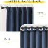imageNICETOWN Room Darkening Patio Curtains for Sliding Door Hook BeltRod PocketBack Tab Thermal Window Treatment Room Divider Curtains for BedroomLiving Room Angora W100 x L84 1 PanelNavy Blue