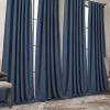 imageNICETOWN Room Darkening Patio Curtains for Sliding Door Hook BeltRod PocketBack Tab Thermal Window Treatment Room Divider Curtains for BedroomLiving Room Angora W100 x L84 1 PanelNavy Blue