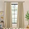 imageNICETOWN Room Darkening Patio Curtains for Sliding Door Hook BeltRod PocketBack Tab Thermal Window Treatment Room Divider Curtains for BedroomLiving Room Angora W100 x L84 1 PanelOatmeal