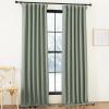 imageNICETOWN Room Darkening Patio Curtains for Sliding Door Hook BeltRod PocketBack Tab Thermal Window Treatment Room Divider Curtains for BedroomLiving Room Angora W100 x L84 1 PanelSage Green