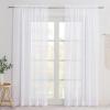 imageNICETOWN Sheer Curtains 84 inches Length for Living Room Rod Pocket Voile Texture Sheer Window Treatment for PatioGlass Door 60quot Wide Each Panel 2 PanelsWhite