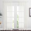 imageNICETOWN Sheer Curtains 84 inches Length for Living Room Rod Pocket Voile Texture Sheer Window Treatment for PatioGlass Door 60quot Wide Each Panel 2 PanelsBeige