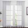 imageNICETOWN Sheer Curtains 84 inches Length for Living Room Rod Pocket Voile Texture Sheer Window Treatment for PatioGlass Door 60quot Wide Each Panel 2 PanelsLight Grey