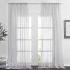 imageNICETOWN Sheer Curtains 84 inches Length for Living Room Rod Pocket Voile Texture Sheer Window Treatment for PatioGlass Door 60quot Wide Each Panel 2 PanelsLight Grey