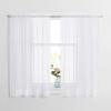 imageNICETOWN Sheer Curtains 84 inches Length for Living Room Rod Pocket Voile Texture Sheer Window Treatment for PatioGlass Door 60quot Wide Each Panel 2 PanelsWhite
