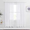 imageNICETOWN Sheer Curtains 84 inches Length for Living Room Rod Pocket Voile Texture Sheer Window Treatment for PatioGlass Door 60quot Wide Each Panel 2 PanelsWhite