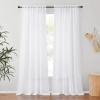 imageNICETOWN Sheer Curtains 84 inches Length for Living Room Rod Pocket Voile Texture Sheer Window Treatment for PatioGlass Door 60quot Wide Each Panel 2 PanelsWhite