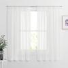imageNICETOWN Sheer Curtains 84 inches Length for Living Room Rod Pocket Voile Texture Sheer Window Treatment for PatioGlass Door 60quot Wide Each Panel 2 PanelsIvory