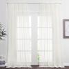 imageNICETOWN Sheer Curtains 84 inches Length for Living Room Rod Pocket Voile Texture Sheer Window Treatment for PatioGlass Door 60quot Wide Each Panel 2 PanelsBeige