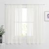 imageNICETOWN Sheer Curtains 84 inches Length for Living Room Rod Pocket Voile Texture Sheer Window Treatment for PatioGlass Door 60quot Wide Each Panel 2 PanelsBeige