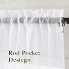 imageNICETOWN Sheer Curtains 84 inches Length for Living Room Rod Pocket Voile Texture Sheer Window Treatment for PatioGlass Door 60quot Wide Each Panel 2 PanelsWhite
