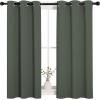 imageNICETOWN Sleek Blackout Curtains 48 inches Length for Small Windows Dark Mallard Noise Reducing and Block Draft Panels for Door Doorway Laundry Office Luxury Decor Theme 2 Panels W34 x L48 Inch