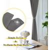 imageNICETOWN Strong Magnetic Curtain Tiebacks  Modern Simple Style Curtain Ties Backs Holdbacks Holders for IndoorOutdoor Curtains White 185 X 4 Inches Set of 4Grey