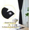 imageNICETOWN Strong Magnetic Curtain Tiebacks  Modern Simple Style Curtain Ties Backs Holdbacks Holders for IndoorOutdoor Curtains White 185 X 4 Inches Set of 4Black