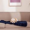 imageNICETOWN Waterproof Dog Blanket Bed Cover Sherpla Fleece Cozy Plush Bed Large Dog Blanket for Couch Sofa Floor Protecting Pet Day for Present 50quot W x 60quot L Light GreyNavy
