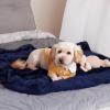 imageNICETOWN Waterproof Dog Blanket Bed Cover Sherpla Fleece Cozy Plush Bed Large Dog Blanket for Couch Sofa Floor Protecting Pet Day for Present 50quot W x 60quot L Light GreyNavy