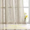 imageNICETOWN White Sheer Linen Curtains for Windows 84 inch Length Grommet Top Semi Sheer Vertical Drapes Privacy with Light Filter for BedroomLiving RoomSliding Door 52 inch Wide 2 PCsTaupe