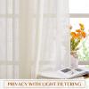 imageNICETOWN White Sheer Linen Curtains for Windows 84 inch Length Grommet Top Semi Sheer Vertical Drapes Privacy with Light Filter for BedroomLiving RoomSliding Door 52 inch Wide 2 PCsNatural