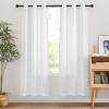 imageNICETOWN White Sheer Linen Curtains for Windows 84 inch Length Grommet Top Semi Sheer Vertical Drapes Privacy with Light Filter for BedroomLiving RoomSliding Door 52 inch Wide 2 PCsWhite