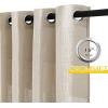 imageNICETOWN White Sheer Linen Curtains for Windows 84 inch Length Grommet Top Semi Sheer Vertical Drapes Privacy with Light Filter for BedroomLiving RoomSliding Door 52 inch Wide 2 PCsTaupe