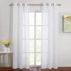 imageNICETOWN White Sheer Linen Curtains for Windows 84 inch Length Grommet Top Semi Sheer Vertical Drapes Privacy with Light Filter for BedroomLiving RoomSliding Door 52 inch Wide 2 PCsWhite