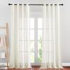imageNICETOWN White Sheer Linen Curtains for Windows 84 inch Length Grommet Top Semi Sheer Vertical Drapes Privacy with Light Filter for BedroomLiving RoomSliding Door 52 inch Wide 2 PCsNatural