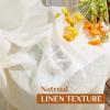 imageNICETOWN White Sheer Linen Curtains for Windows 84 inch Length Grommet Top Semi Sheer Vertical Drapes Privacy with Light Filter for BedroomLiving RoomSliding Door 52 inch Wide 2 PCsNatural