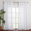 imageNICETOWN White Sheer Linen Curtains for Windows 84 inch Length Grommet Top Semi Sheer Vertical Drapes Privacy with Light Filter for BedroomLiving RoomSliding Door 52 inch Wide 2 PCsWhite