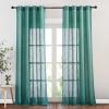 imageNICETOWN White Sheer Linen Curtains for Windows 84 inch Length Grommet Top Semi Sheer Vertical Drapes Privacy with Light Filter for BedroomLiving RoomSliding Door 52 inch Wide 2 PCsPine Green