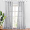 imageNICETOWN White Sheer Linen Curtains for Windows 84 inch Length Grommet Top Semi Sheer Vertical Drapes Privacy with Light Filter for BedroomLiving RoomSliding Door 52 inch Wide 2 PCsSilver Grey