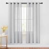 imageNICETOWN White Sheer Linen Curtains for Windows 84 inch Length Grommet Top Semi Sheer Vertical Drapes Privacy with Light Filter for BedroomLiving RoomSliding Door 52 inch Wide 2 PCsSilver Grey