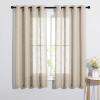 imageNICETOWN White Sheer Linen Curtains for Windows 84 inch Length Grommet Top Semi Sheer Vertical Drapes Privacy with Light Filter for BedroomLiving RoomSliding Door 52 inch Wide 2 PCsTaupe